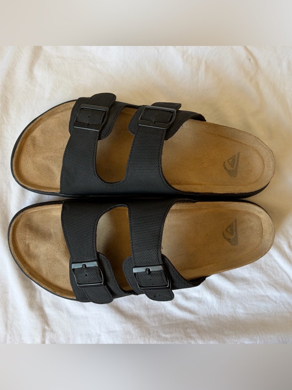 Quicksilver Black Double-Buckle Slide Sandals Sz 13 Mens Great Condition!